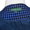 Mens Vest 44R Blue Check Wool Lapel Waistcoat XL Formal Wedding Groom Party