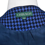 Mens Vest 44R Blue Check Wool Lapel Waistcoat XL Formal Wedding Groom Party