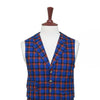Mens Plaid Vest 44R Wool Blue Orange Waistcoat XL Formal Wedding Groom Party
