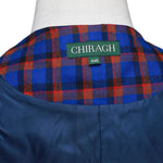 Mens Plaid Vest 44R Wool Blue Orange Waistcoat XL Formal Wedding Groom Party