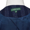 Mens Vest 44R Blue White Striped Wool Lapel Waistcoat Formal Wedding Groom Party