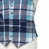 Mens Vest 44R Plaid Blue White Wool Waistcoat XL Formal Wedding Groom Party