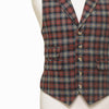 Mens Plaid Vest 44R Brown Gray Lambswool Waistcoat XL Western Casual Preppy