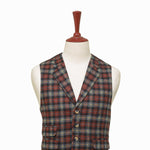 Mens Plaid Vest 44R Brown Gray Lambswool Waistcoat XL Western Casual Preppy