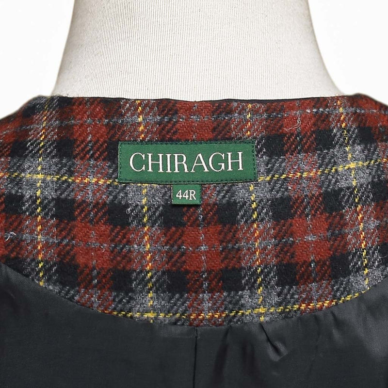 Mens Plaid Vest 44R Brown Gray Lambswool Waistcoat XL Western Casual Preppy