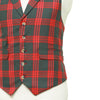 Mens Red Gray Plaid Waistcoat 44R XL Formal Tuxedo Vest Wedding Prom Party Groom