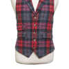 Mens Plaid Vest 44R Gray Pink Purple Lambswool Waistcoat XL Formal Wedding Party