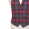 Mens Plaid Vest 44R Gray Pink Purple Lambswool Waistcoat XL Formal Wedding Party