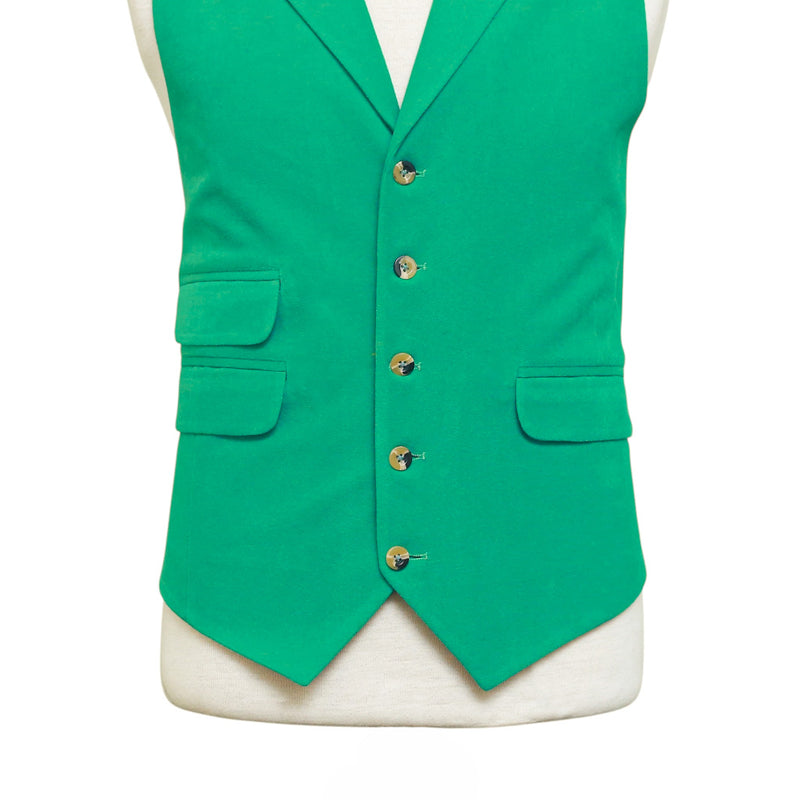 Mens Green Velvet Waistcoat 44R XL Formal Tuxedo Vest Wedding Prom Party Groom