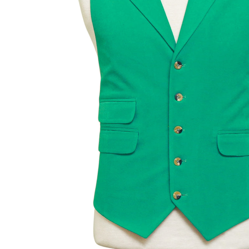 Mens Green Velvet Waistcoat 44R XL Formal Tuxedo Vest Wedding Prom Party Groom