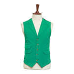 Mens Green Velvet Waistcoat 44R XL Formal Tuxedo Vest Wedding Prom Party Groom