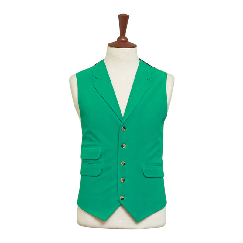 Mens Green Velvet Waistcoat 44R XL Formal Tuxedo Vest Wedding Prom Party Groom