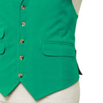 Mens Green Velvet Waistcoat 44R XL Formal Tuxedo Vest Wedding Prom Party Groom