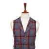 Mens Plaid Vest 44R Blue Red Purple Lambswool Waistcoat XL Formal Wedding Party