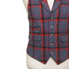 Mens Plaid Vest 44R Blue Red Purple Lambswool Waistcoat XL Formal Wedding Party