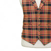 Mens Orange Black Plaid Waistcoat 44R XL Formal Tuxedo Vest Wedding Party Groom