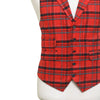 Mens Red Plaid Waistcoat 44R XL Formal Tuxedo Vest Wedding Prom Party Groom