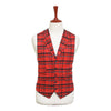 Mens Red Plaid Waistcoat 44R XL Formal Tuxedo Vest Wedding Prom Party Groom