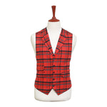 Mens Red Plaid Waistcoat 44R XL Formal Tuxedo Vest Wedding Prom Party Groom