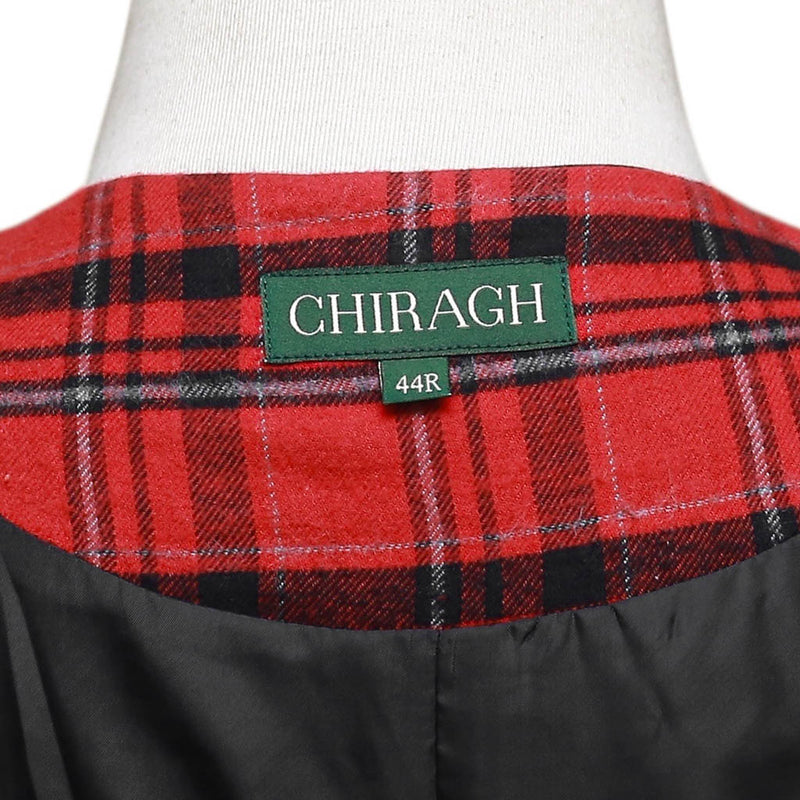 Mens Red Plaid Waistcoat 44R XL Formal Tuxedo Vest Wedding Prom Party Groom