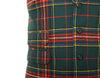 Mens Vest Suit Lapel Green Red Tartan Plaid Wool Formal Wedding Waistcoat XL 46