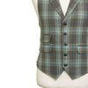 Mens Vest 44R Plaid Wool Green Brown Waistcoat XL Western Casual Preppy Wedding