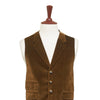 Mens Vest 44R Brown Beige Corduroy Waistcoat XL Western Casual Preppy Wedding