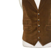 Mens Vest 44R Brown Beige Corduroy Waistcoat XL Western Casual Preppy Wedding