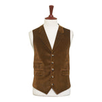 Mens Vest 44R Brown Beige Corduroy Waistcoat XL Western Casual Preppy Wedding