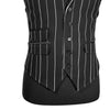 Mens 40R Waistcoat Vest Lapel Striped Suit Black Gray White Formal Wedding Party