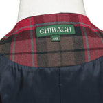 Mens Plaid Vest 44R Red Brown Teal Wool Waistcoat XL Formal Wedding Prom Party