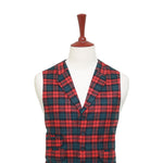 Mens Tartan Plaid Vest 44R Red Green Wool Waistcoat XL Formal Wedding Prom Party