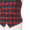 Mens Tartan Plaid Vest 44R Red Green Wool Waistcoat XL Formal Wedding Prom Party