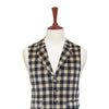 Mens Velvet Vest 44R Black Beige Check Plaid Waistcoat XL Western Casual Preppy