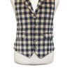 Mens Velvet Vest 44R Black Beige Check Plaid Waistcoat XL Western Casual Preppy