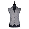 Mens Vest Blue Yellow Plaid Check Formal Wedding Suit Lapel Waistcoat Large