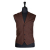 Mens Vest Brown Striped Wool Dress Formal Wedding Suit Lapel Waistcoat Large