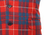 Mens Vest Suit Lapel Red Blue Plaid Wool Handmade Formal Wedding Waistcoat XL 46