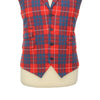 Mens Vest Suit Lapel Red Blue Plaid Wool Handmade Formal Wedding Waistcoat XL 46