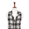 Mens Tweed Wool Vest 44R Black Beige Plaid Waistcoat XL Western Casual Preppy