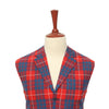 Mens Vest Suit Lapel Red Blue Plaid Wool Handmade Formal Wedding Waistcoat XL 46