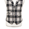 Mens Tweed Wool Vest 44R Black Beige Plaid Waistcoat XL Western Casual Preppy
