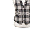 Mens Tweed Wool Vest 44R Black Beige Plaid Waistcoat XL Western Casual Preppy