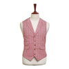 Mens Vest 44R Red Black White Plaid Check Waistcoat Formal Wedding Prom Party