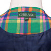 Mens Vest 44R Plaid Wool Green Orange Blue Waistcoat XL Formal Wedding Party