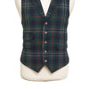 Mens Vest 44R Tartan Plaid Green Blue Wool Waistcoat XL Formal Wedding Party