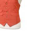Mens Vest 44R Orange Beige Check Waistcoat Formal Wedding Prom Party Groom