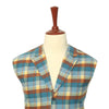 Mens Vest Suit Lapel Blue Orange Yellow Plaid Wool Dress Formal Waistcoat XL 46