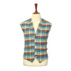 Mens Vest Suit Lapel Blue Orange Yellow Plaid Wool Dress Formal Waistcoat XL 46