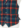 Mens Tartan Plaid Vest 44R Green Blue Red Lambswool Waistcoat XL Formal Wedding